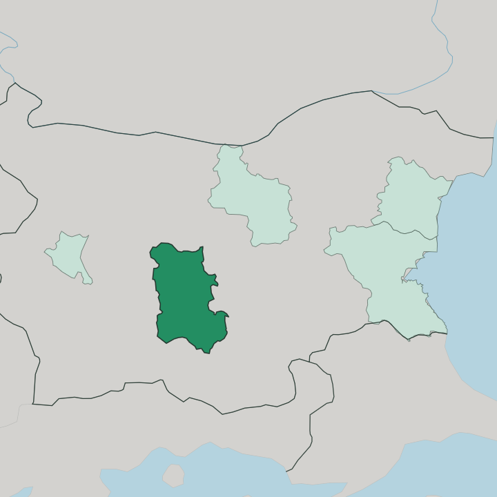 Map showing Plovdiv — In Bulgaria