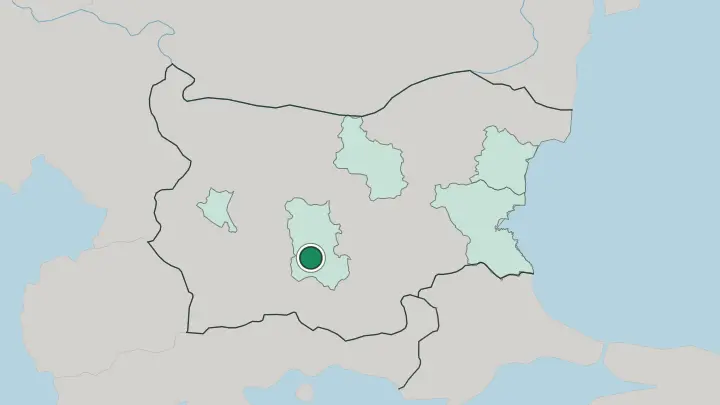 Map of Plovdiv in Bulgaria