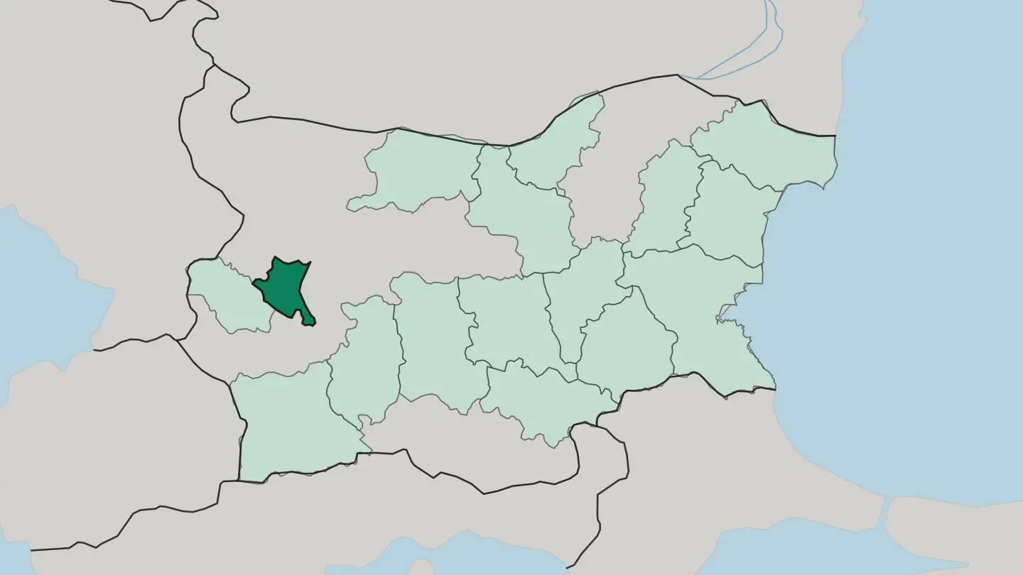 Map of Sofia-Grad in Bulgaria