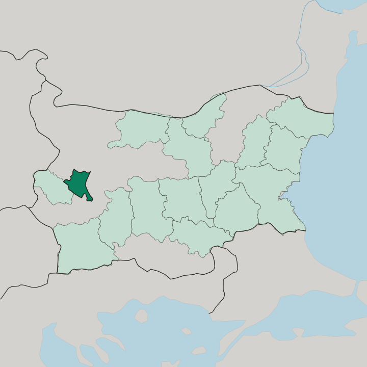 Map showing Sofia-Grad — In Bulgaria