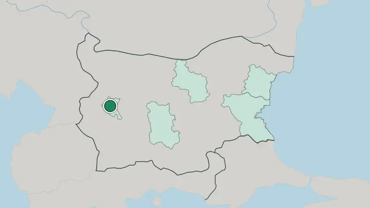 Map of Sofia in Bulgaria