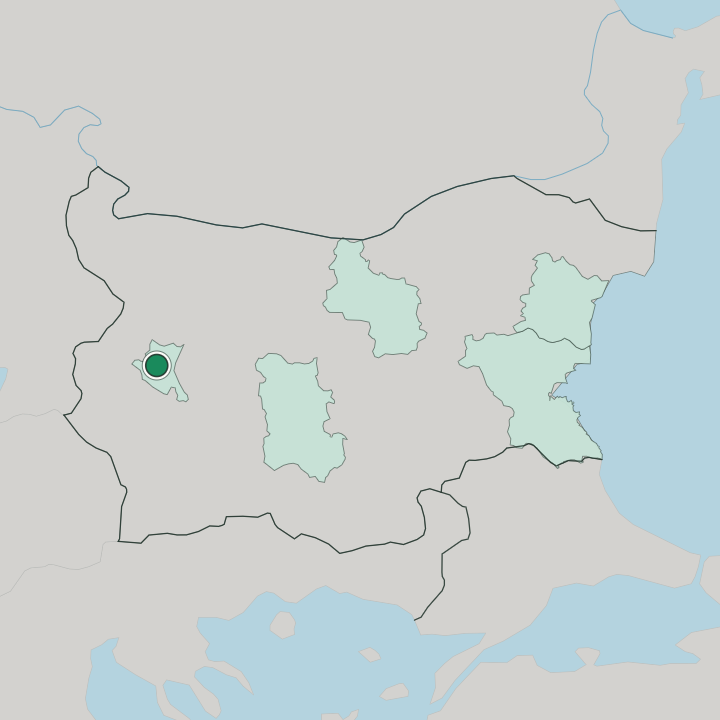 Map showing Orlandovtsi — In Bulgaria