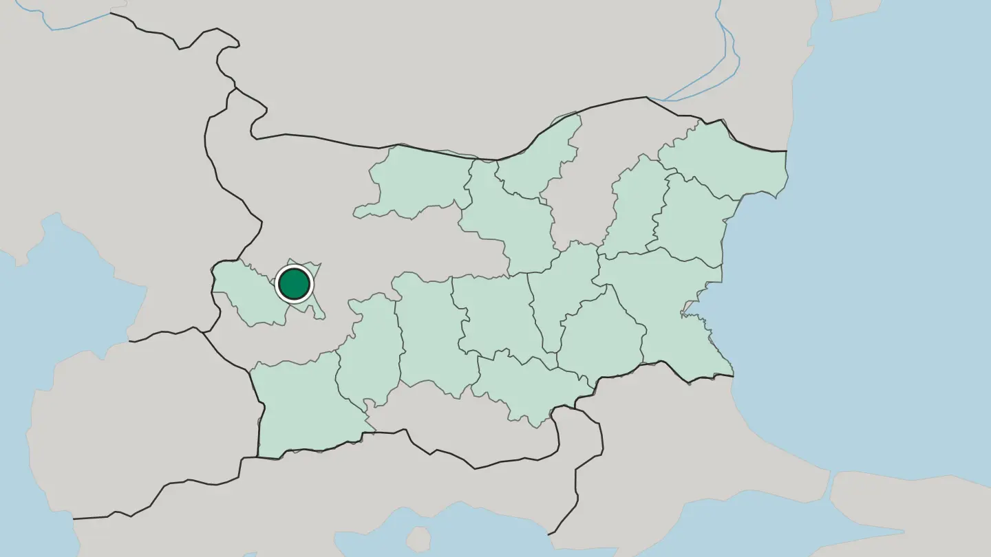 Map of Sofia in Bulgaria