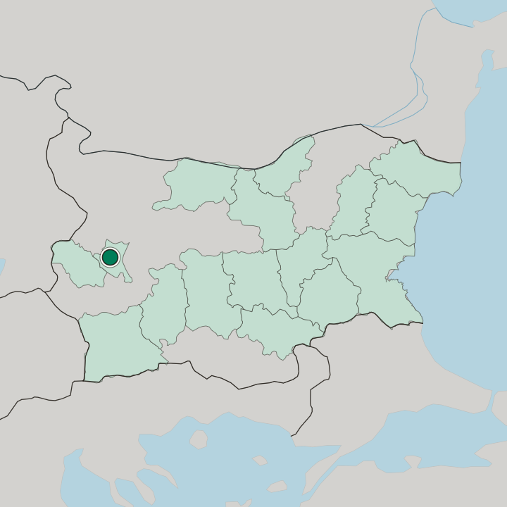 Map showing Poduyane — In Bulgaria
