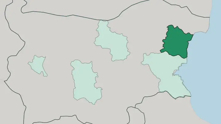 Map of Varna in Bulgaria