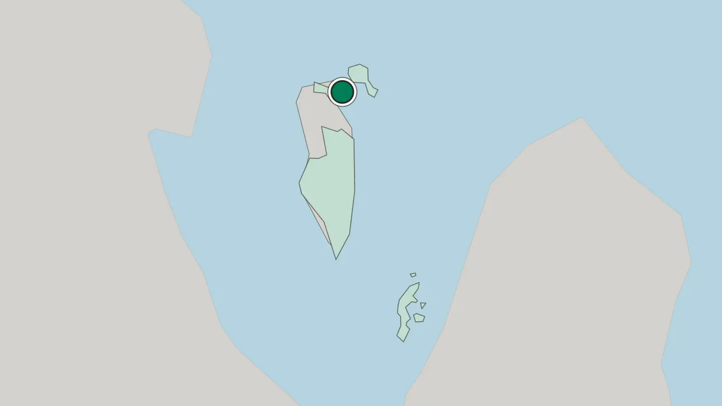 Map of Manama in Bahrain