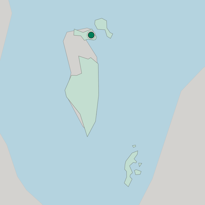 Map showing Manama — In Bahrain