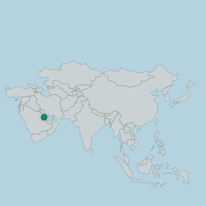 Map showing Bahrain — In Asia