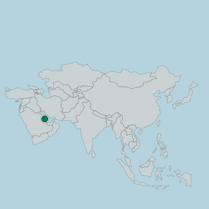 Map showing Bahrain — In Asia