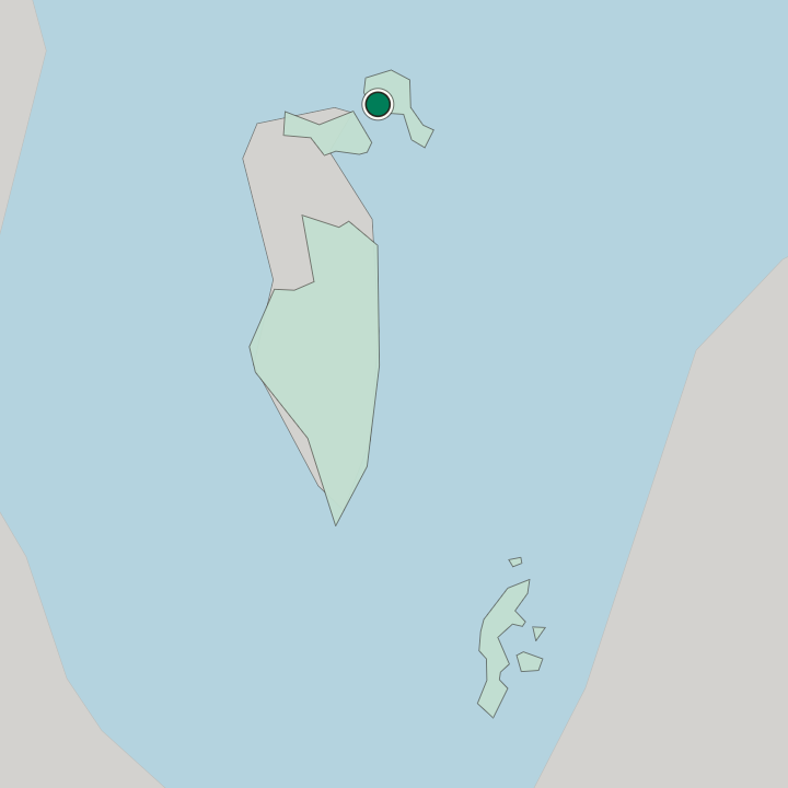Map showing Al Muharraq — In Bahrain