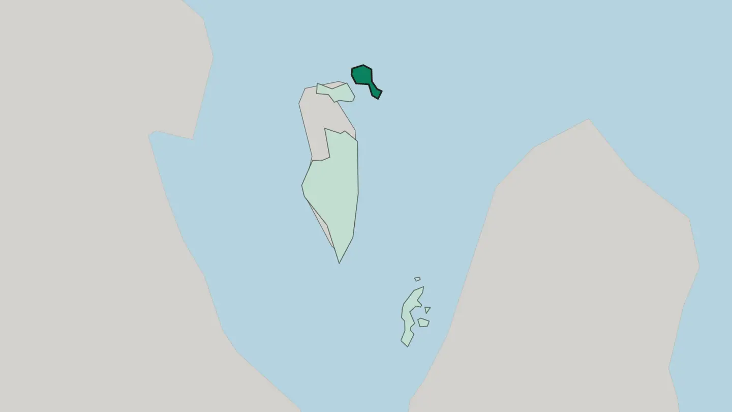Map of Muharraq Governorate in Bahrain