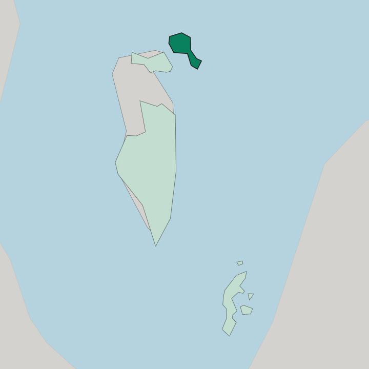 Map showing Muharraq Governorate — In Bahrain