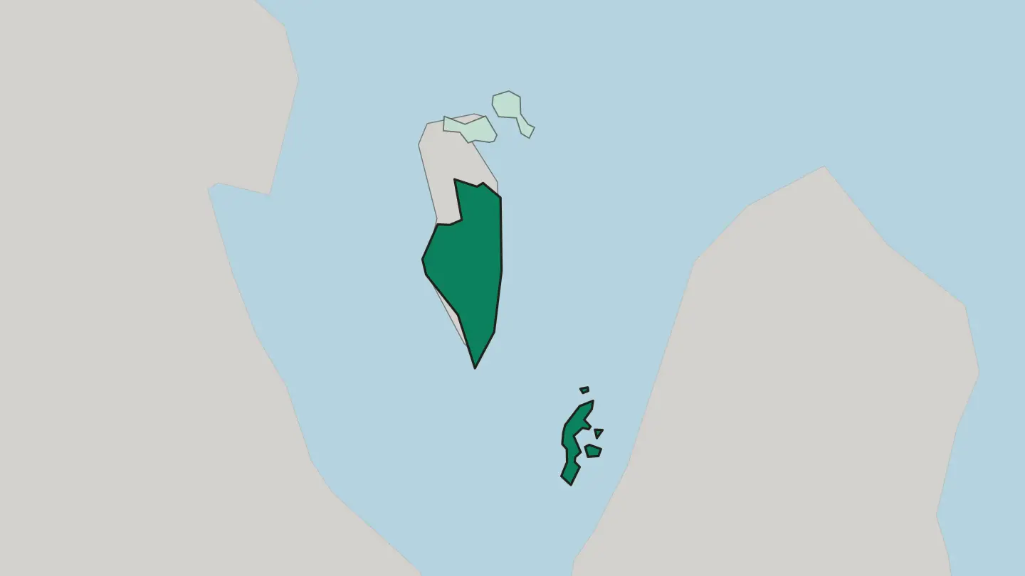 Map of Southern Governorate in Bahrain