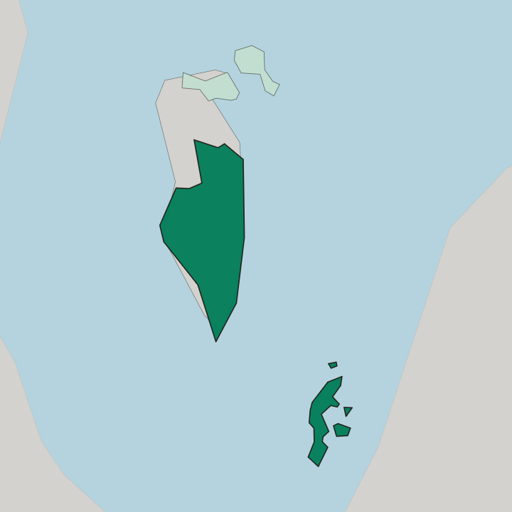 Map showing Southern Governorate — In Bahrain