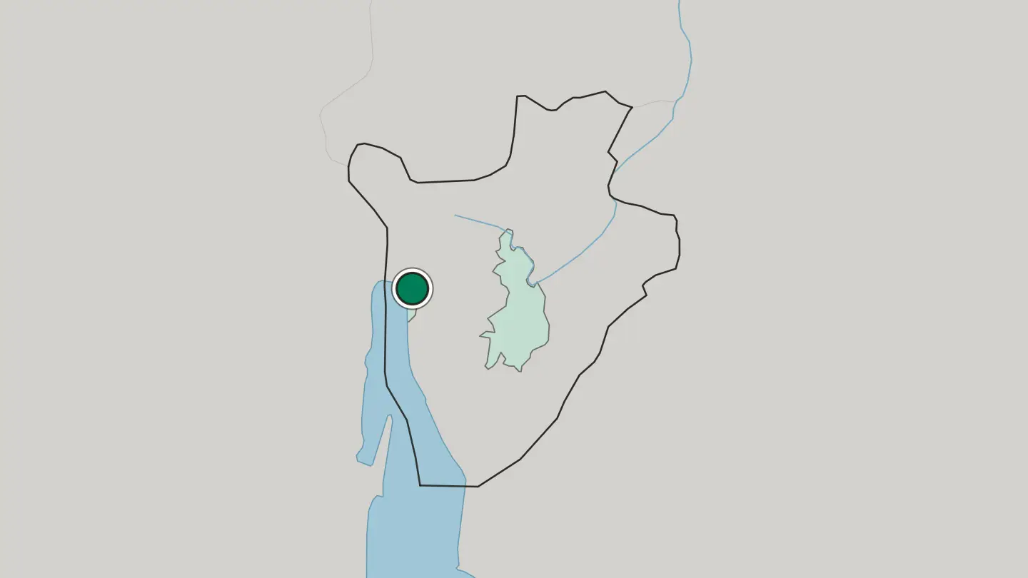 Map of Bujumbura in Burundi