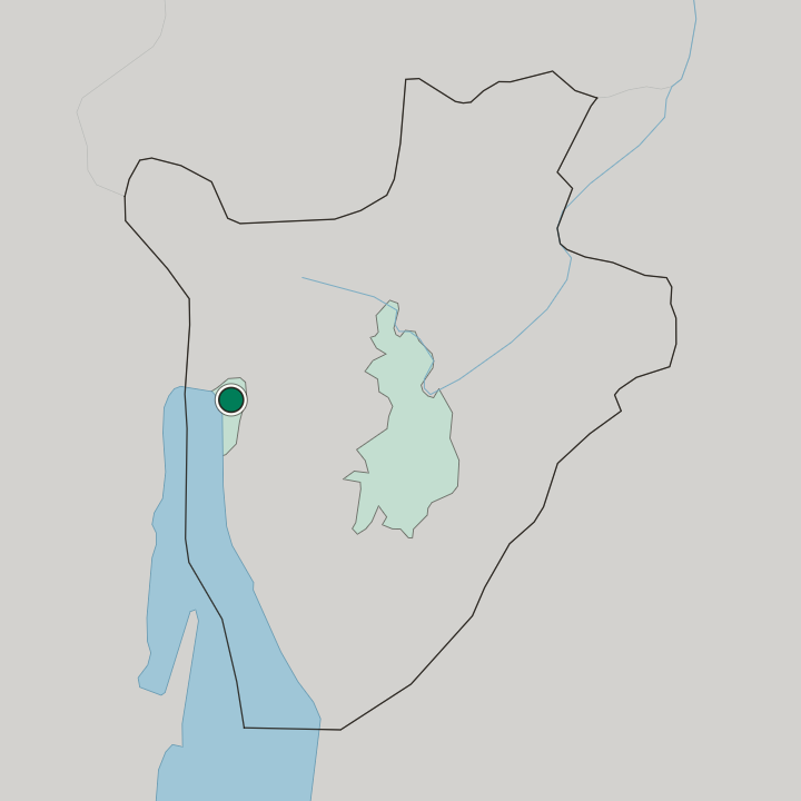 Map showing Nyakabiga — In Burundi