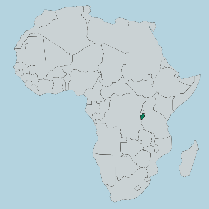 Map showing Burundi — In Africa