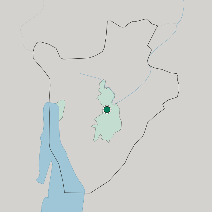 Map showing Gitega — In Burundi