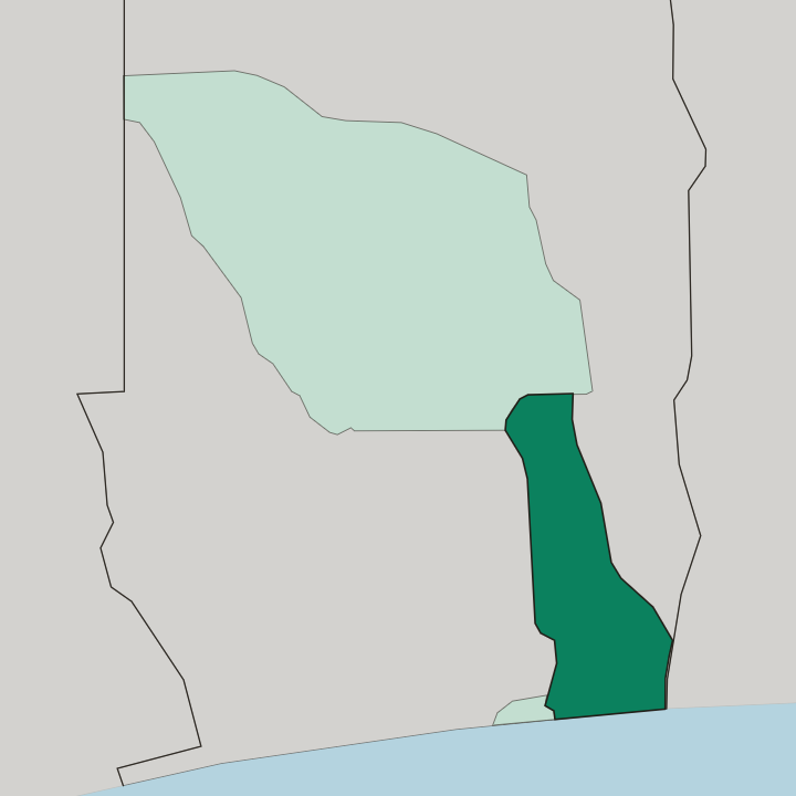 Map showing Département de l’Ouémé — In Benin