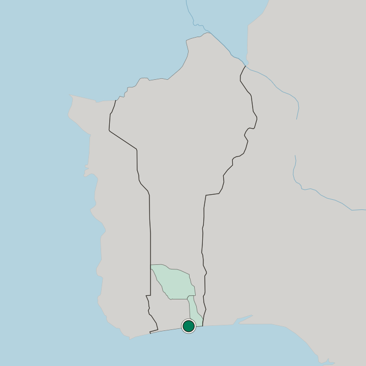 Map showing Cotonou — In Benin