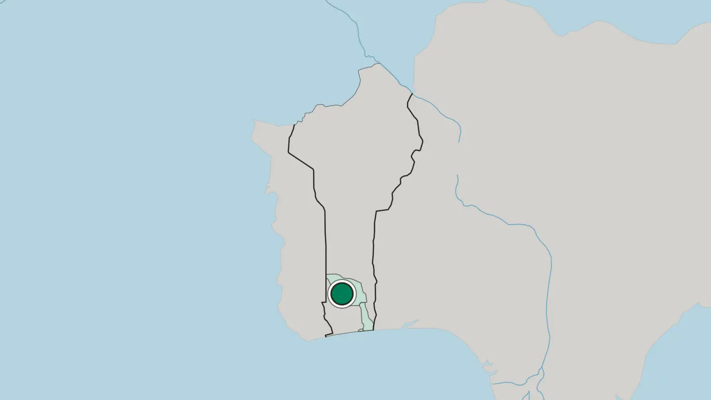 Map of Abomey in Benin