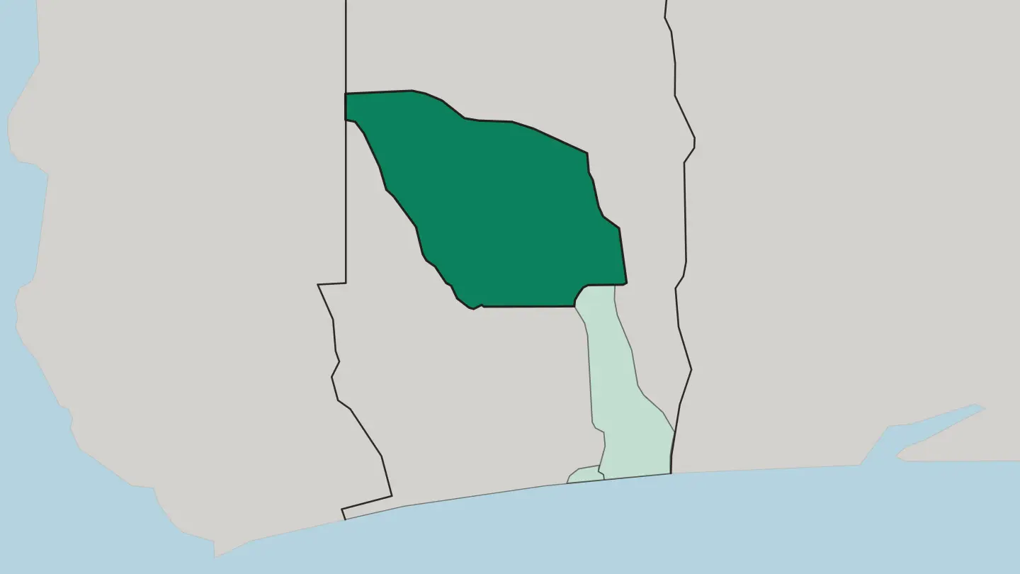 Map of Zou Department in Benin