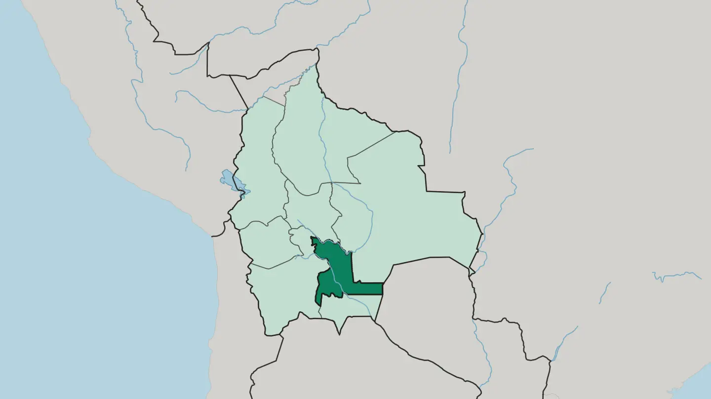 Map of Departamento de Chuquisaca in Bolivia