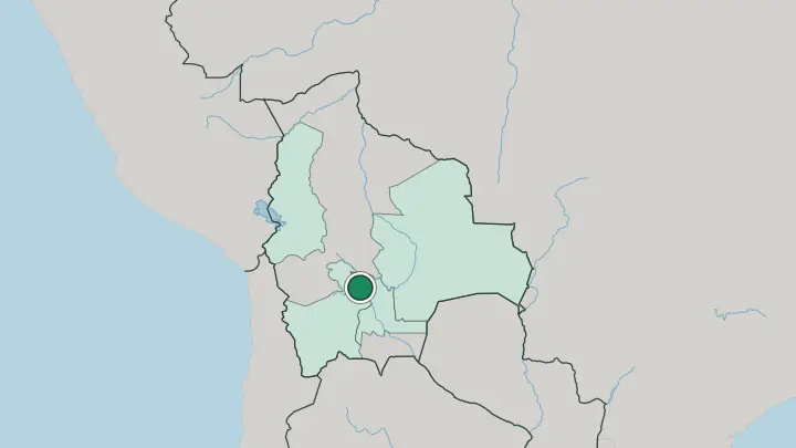 Map of Sucre in Bolivia