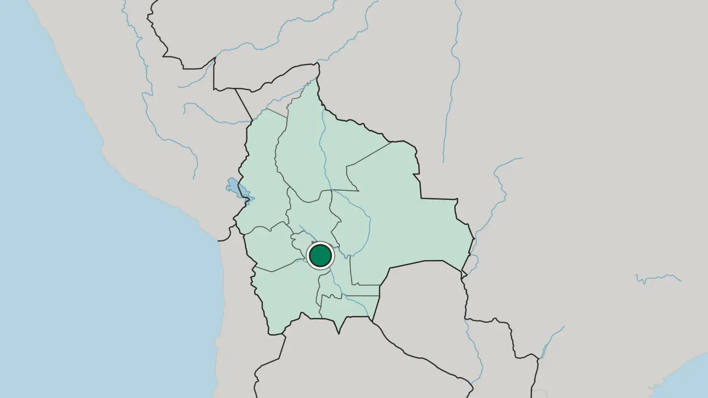 Map of Sucre in Bolivia