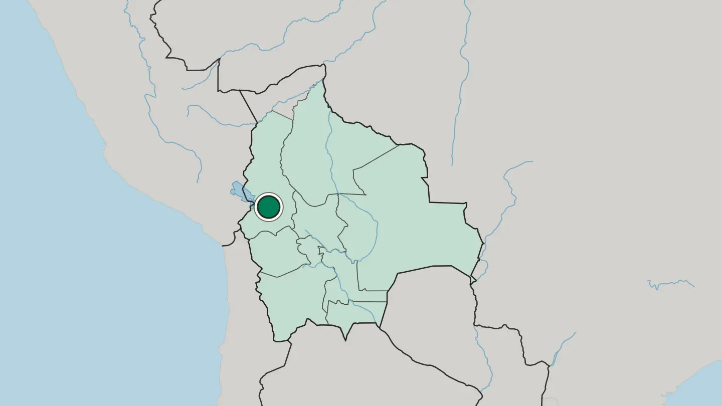 Map of La Paz in Bolivia