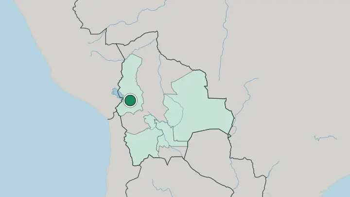 Map of La Paz in Bolivia
