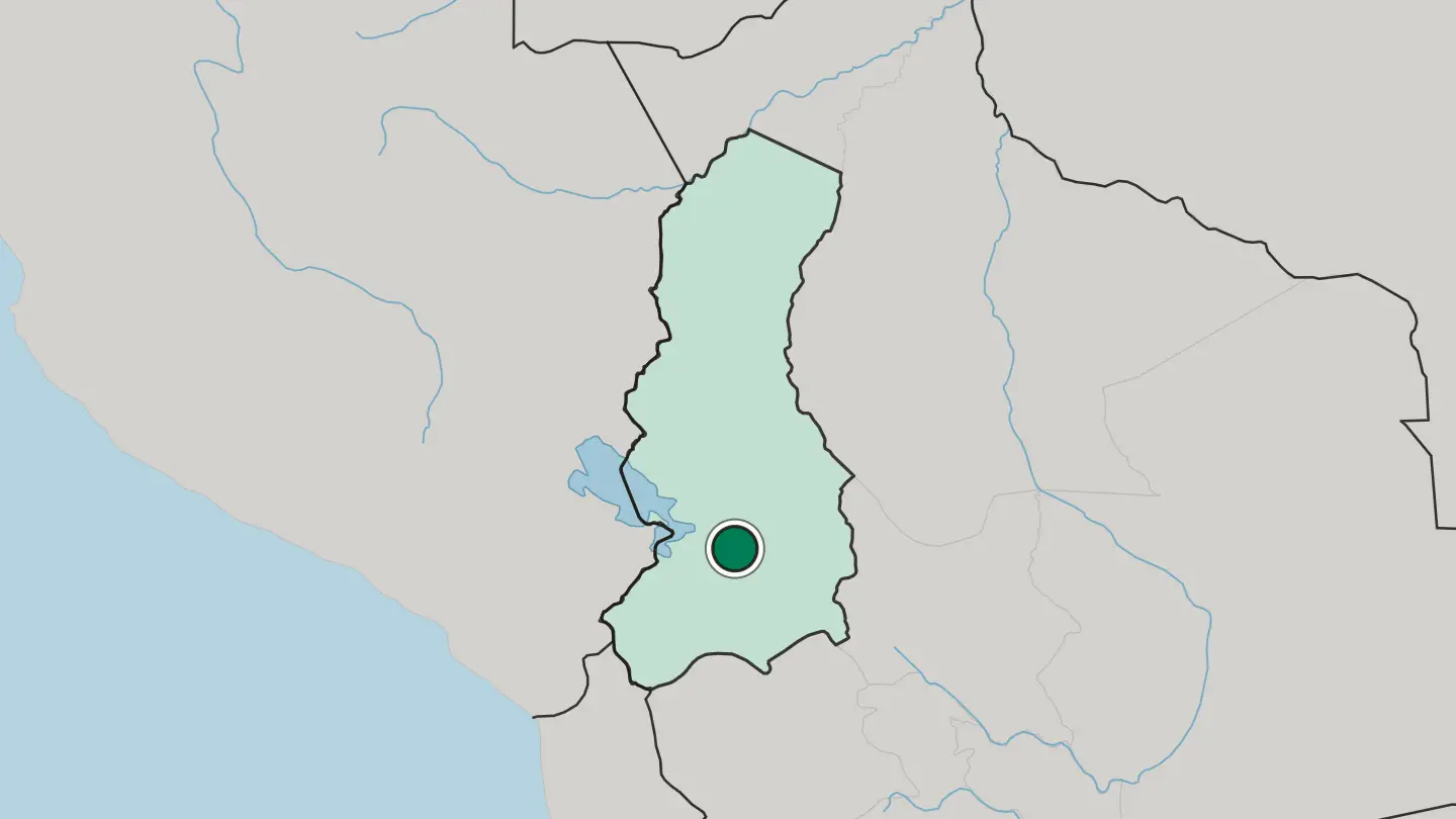 Map of La Paz in Bolivia