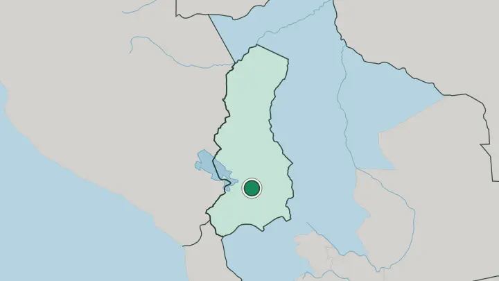 Map of La Paz in Bolivia