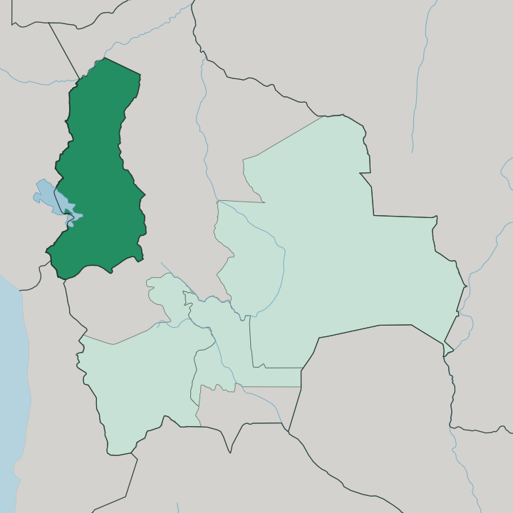 Map showing Departamento de La Paz — In Bolivia
