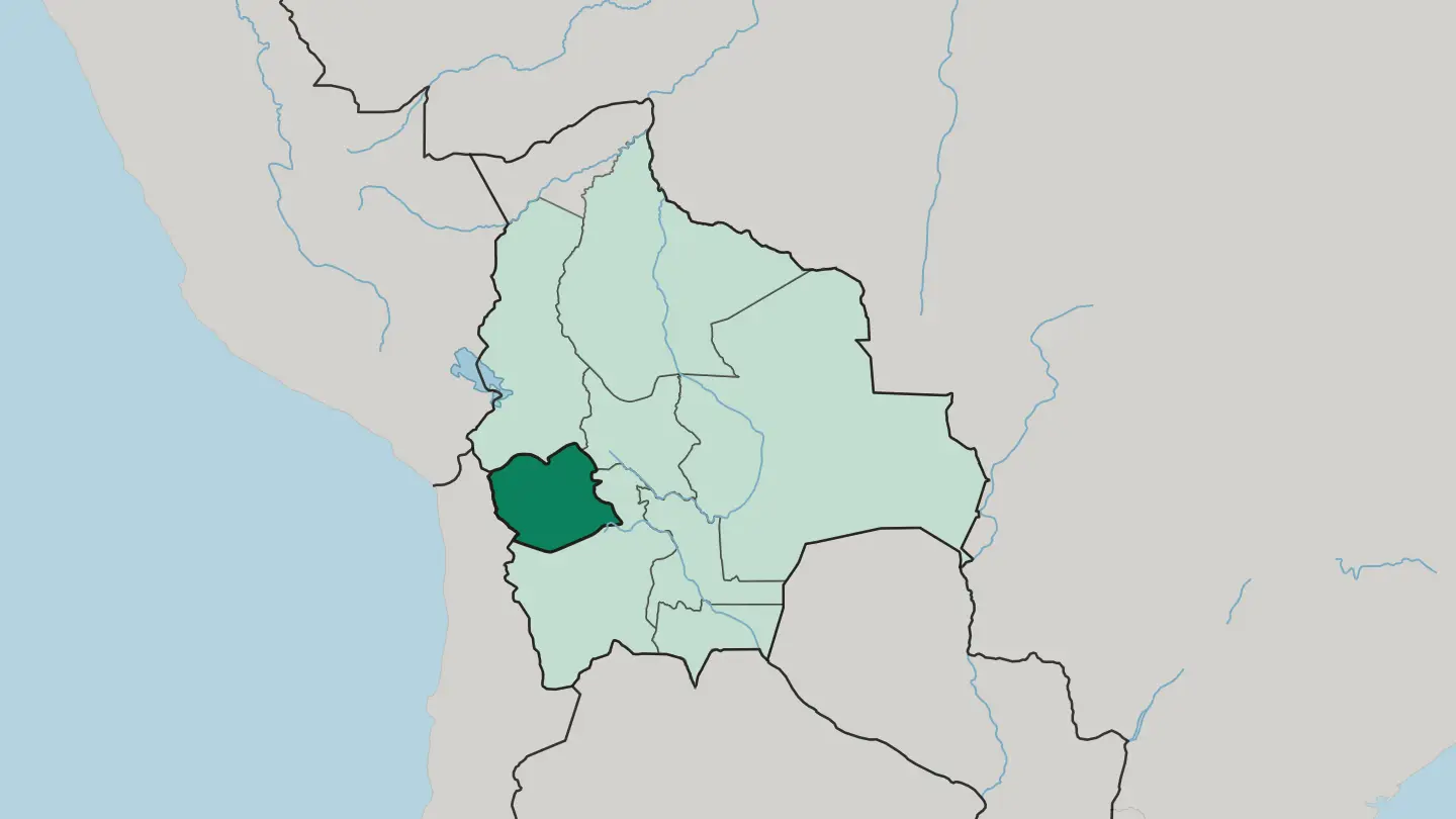 Map of Departamento de Oruro in Bolivia