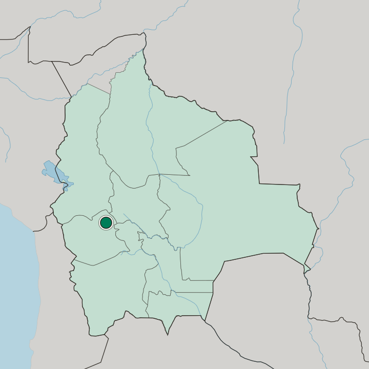 Map showing Oruro — In Bolivia