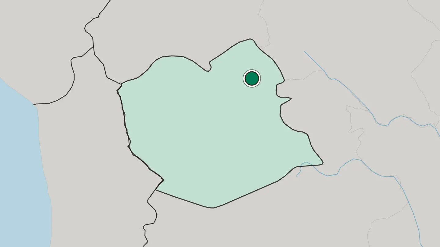 Map of Oruro in Bolivia