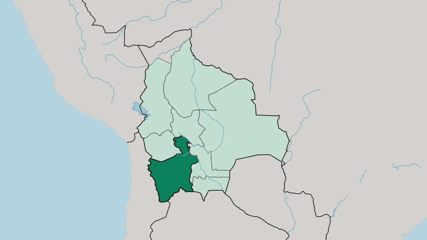 Map of Departamento de Potosí in Bolivia