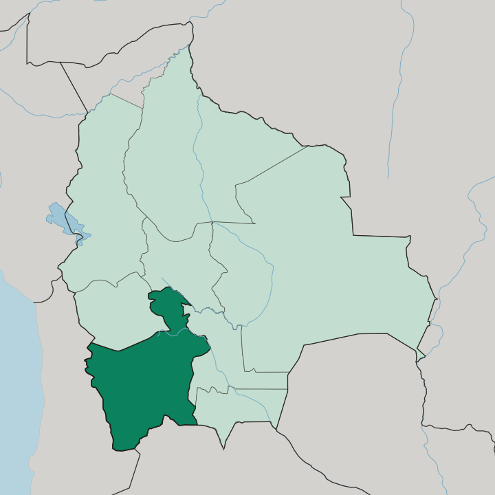 Map showing Departamento de Potosí — In Bolivia