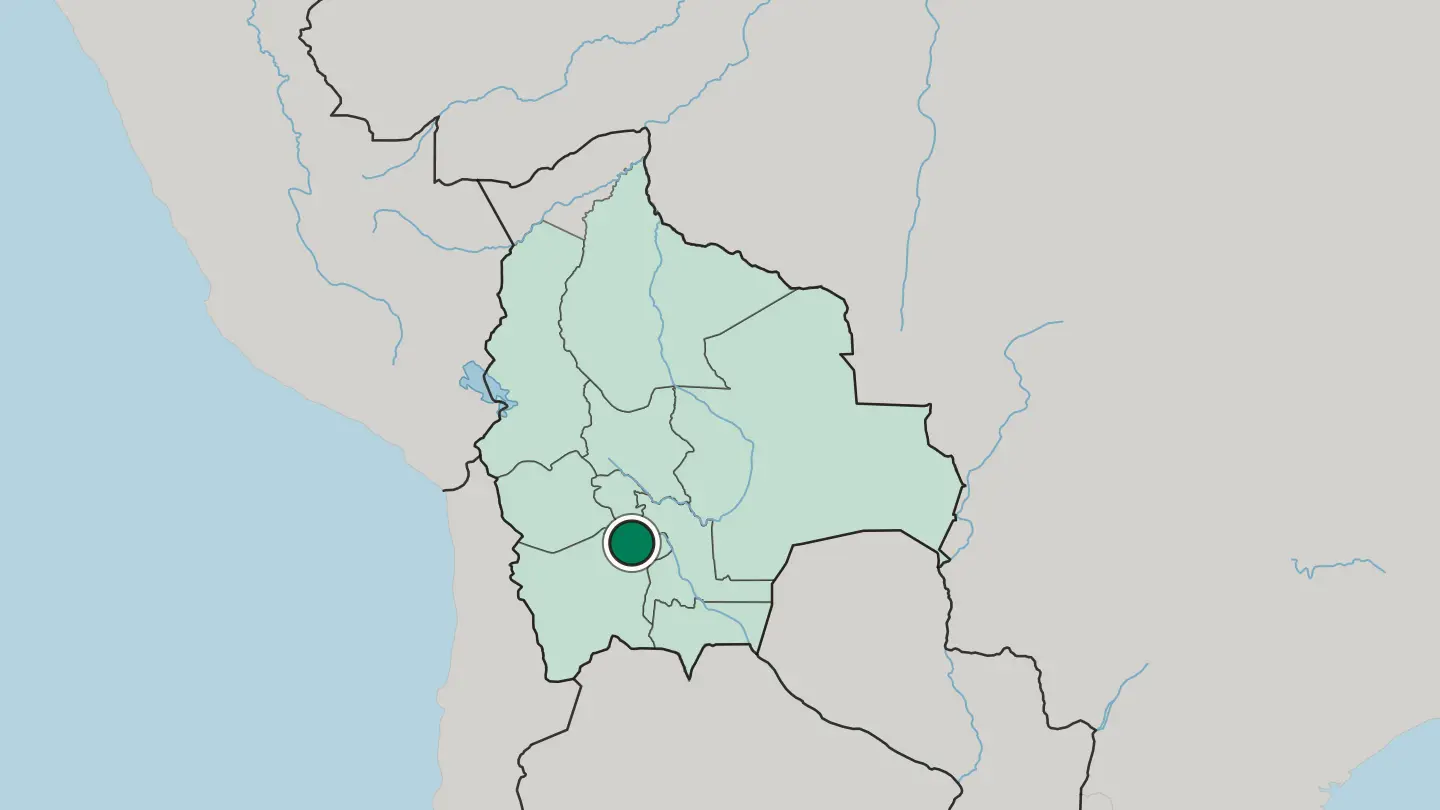 Map of Potosí in Bolivia