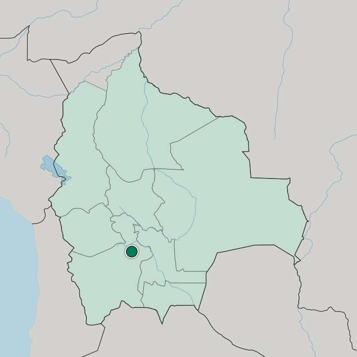 Map showing Potosí — In Bolivia