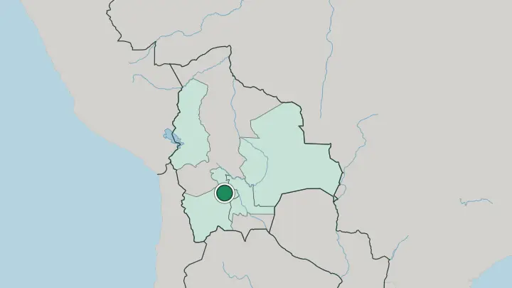 Map of Potosí in Bolivia
