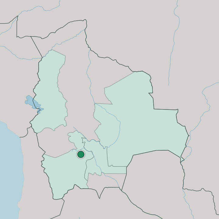 Map showing Potosí — In Bolivia
