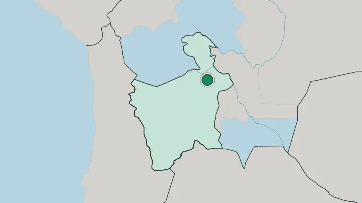 Map of Potosí in Bolivia