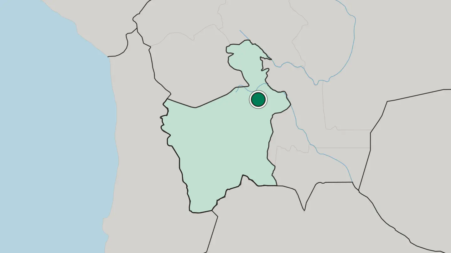 Map of Potosí in Bolivia