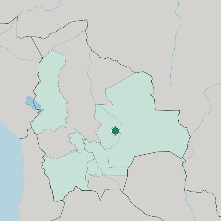 Map showing Santa Cruz de la Sierra — In Bolivia
