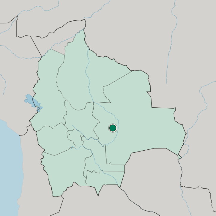 Map showing Santa Cruz de la Sierra — In Bolivia