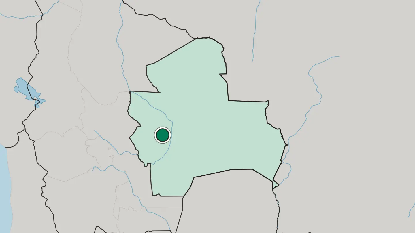 Map of Santa Cruz de la Sierra in Bolivia