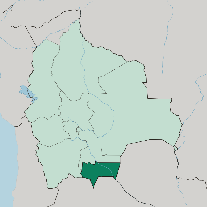 Map showing Departamento de Tarija — In Bolivia
