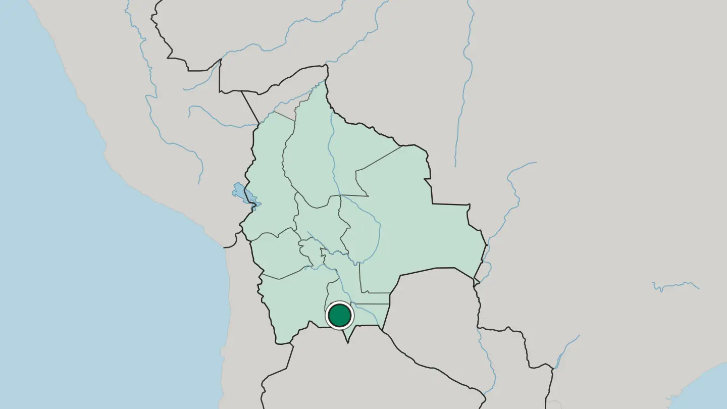 Map of Tarija in Bolivia